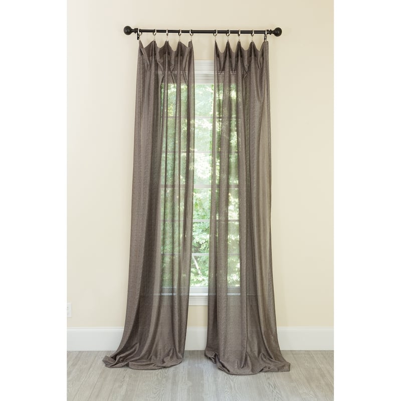 La Rosa Metallic Semi Sheer Rod Pocket Single Curtain Panel