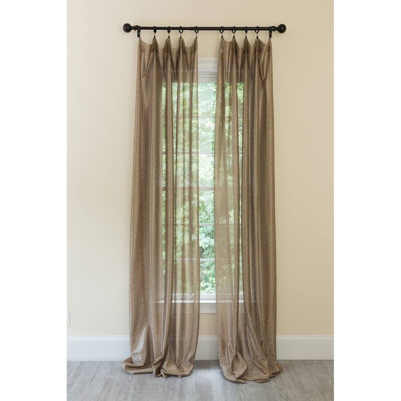 La Rosa Metallic Semi Sheer Rod Pocket Single Curtain Panel