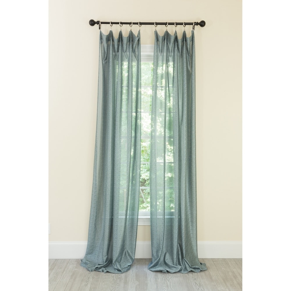 La Rosa Metallic Semi Sheer Rod Pocket Single Curtain Panel
