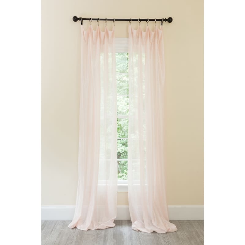 La Rosa Metallic Semi Sheer Rod Pocket Single Curtain Panel