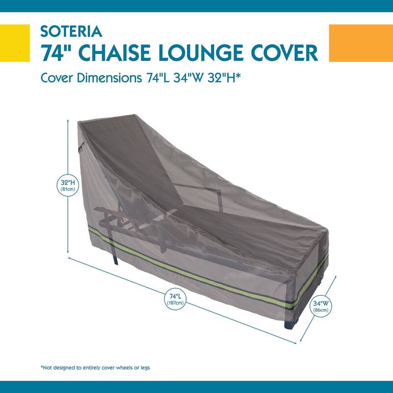 Duck Covers Soteria RainProof Patio Chaise Lounge Cover - 74"w x 34"d x 32"h