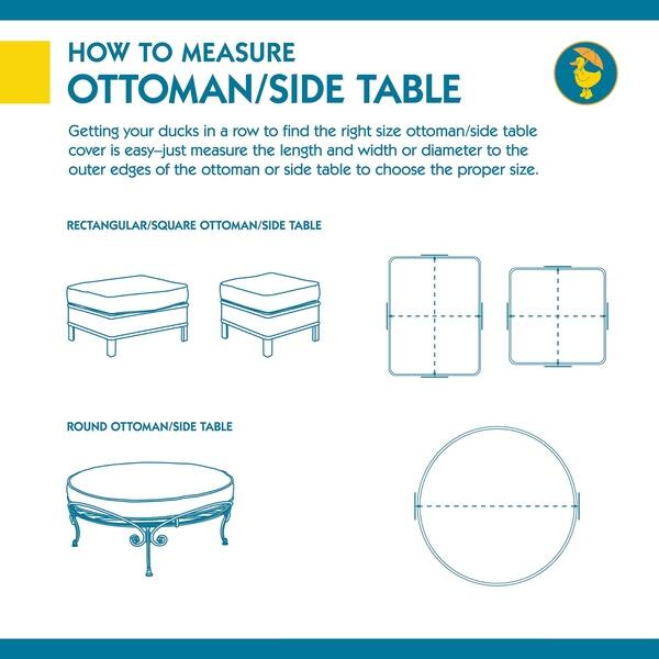 Duck Covers Soteria Waterproof 32 Inch Round Patio Ottoman/Side Table