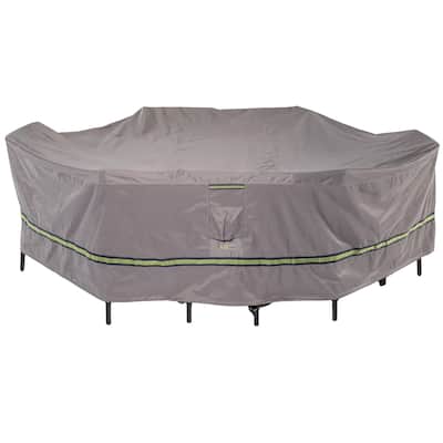 Duck Covers Soteria RainProof Rectangular/Oval Patio Table with Chairs Cover