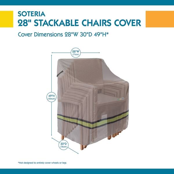 Duck Covers Soteria Waterproof 28 Inch Stackable Patio Chair Cover