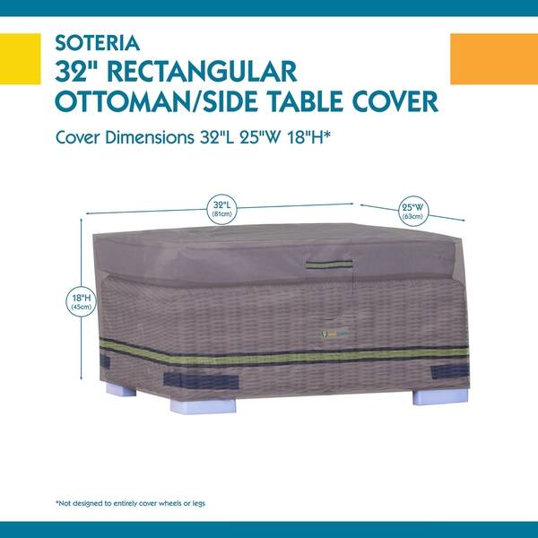 Duck Covers Soteria RainProof Rectangular Patio Ottoman/Side Table