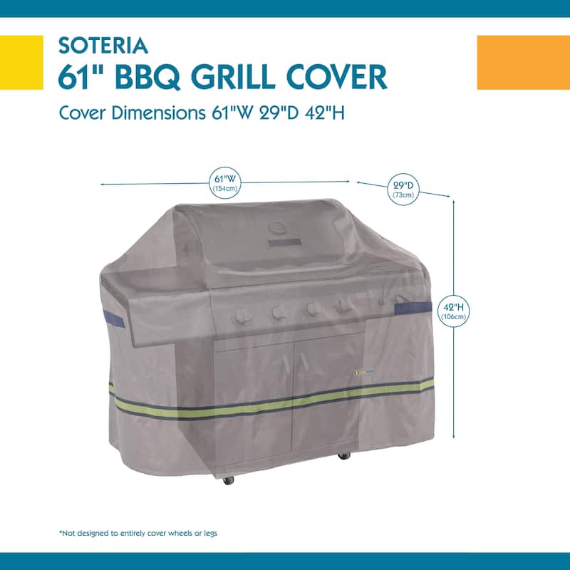 Duck Covers Soteria RainProof Grill Cover - 61"w x 29"d x 42"h