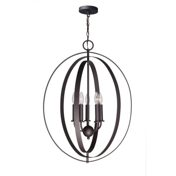 slide 2 of 6, Woodbridge Lighting Camellia 5-light Pendant Chandelier Bronze