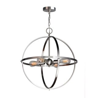 Woodbridge Lighting 19614-ST64 Gyro 4-light Pendant Chandelier (Nickel) - Chandeliers For Bedrooms by Overstock.com
