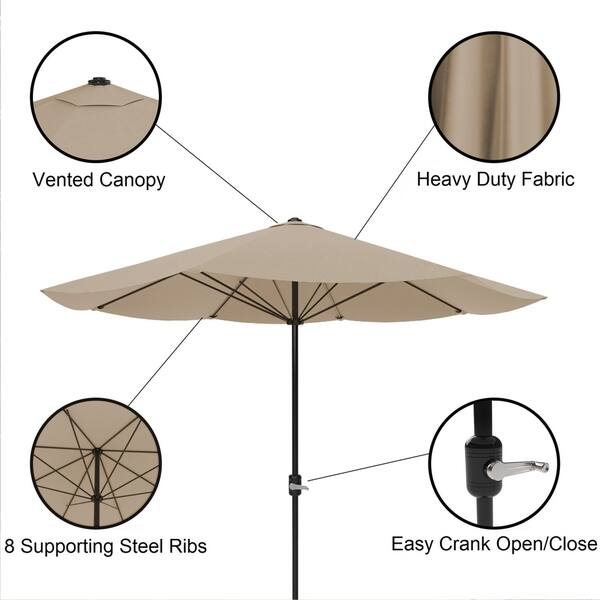 Shop Black Friday Deals On 9ft Patio Umbrella Outdoor Shade With Easy Crank By Pure Garden Base Not Included Overstock 22814865