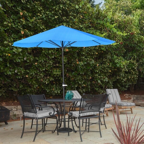 9ft Patio Umbrella Outdoor Shade with Easy Crank by Pure Garden, Base Not Included. Opens flyout.