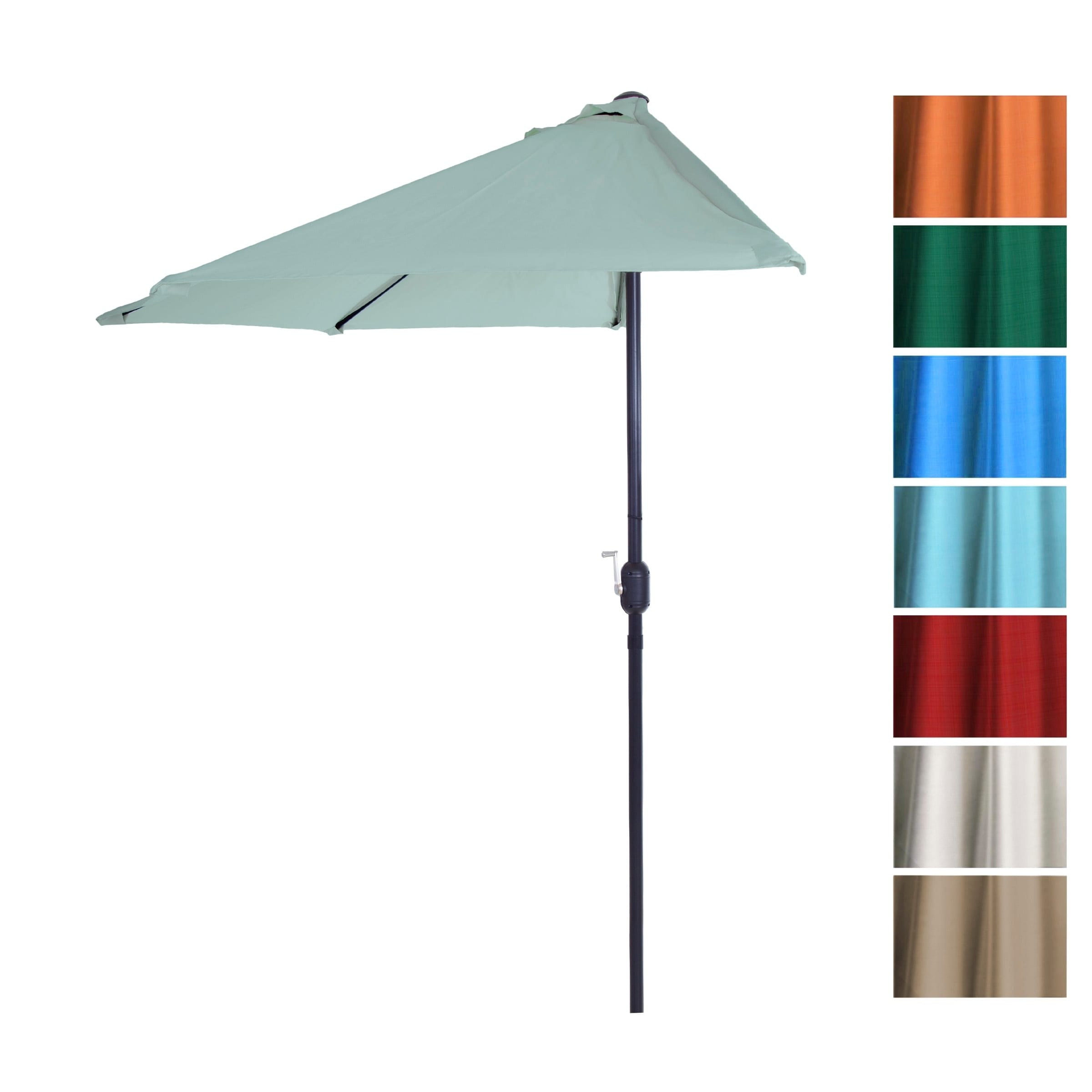 Shop Black Friday Deals On 9ft Half Round Patio Umbrella With Easy Crank By Pure Garden Base Not Included Overstock 22814867