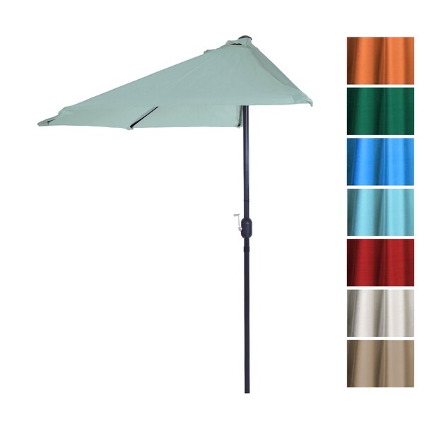 half patio umbrella with stand