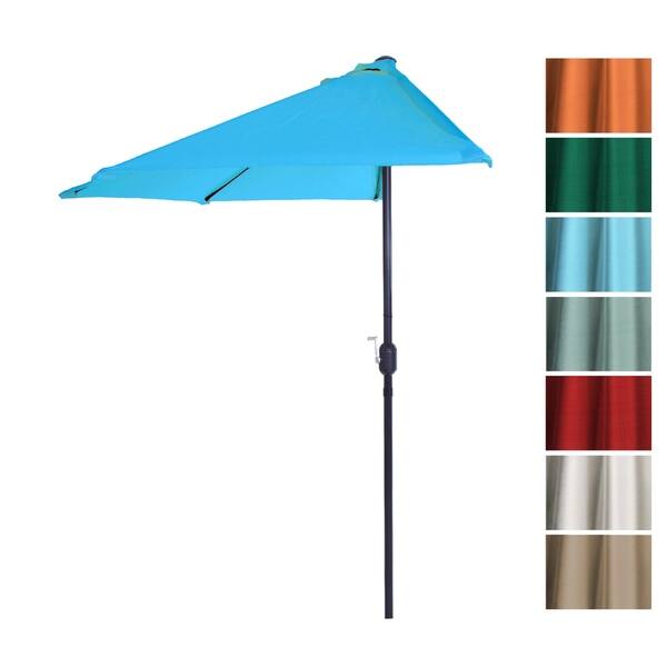 Half Round Patio Umbrella With Easy Crank Small E