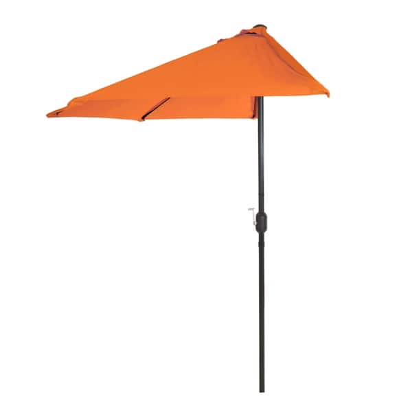 Pure Garden Half Round Patio Umbrella, Dusty Green