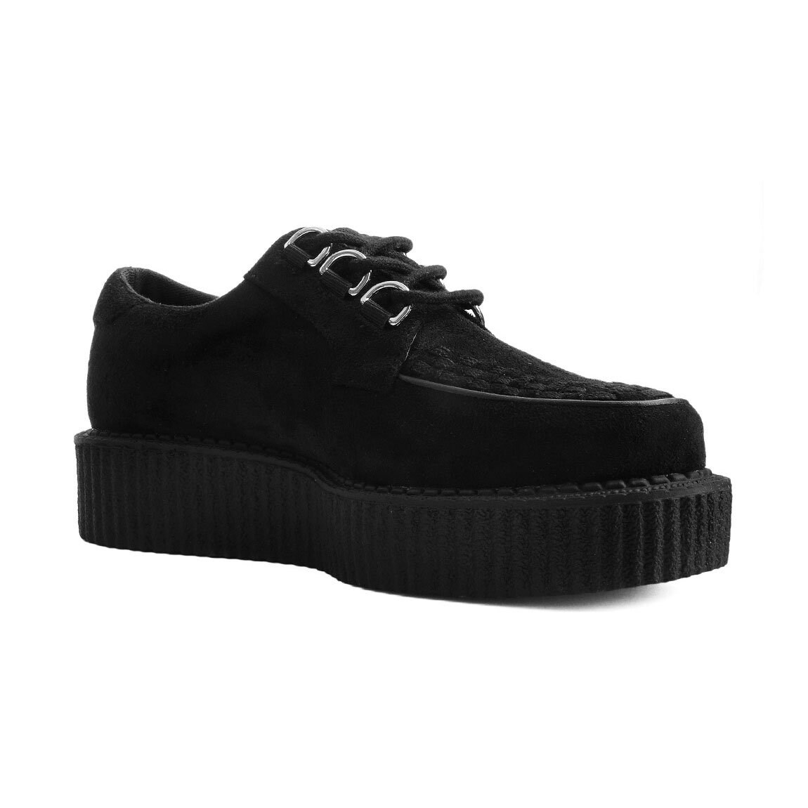 black faux suede anarchic creeper