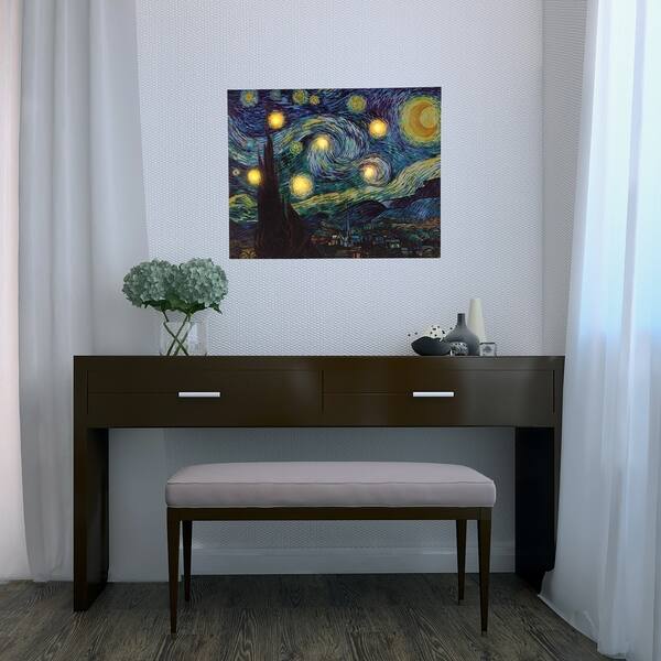 Shop Lighted Wall Art Canvas With Timer Van Gogh Starry Night