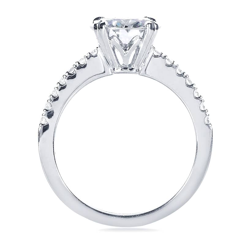 Kobelli 2.1 Carats Moissanite & Lab Grown Diamond 14k Solid Gold Round Brilliant-cut Half Eternity Tulip Tiffany Engagement Ring