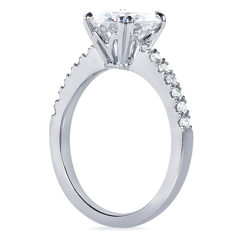 Kobelli 2.1 Carats Moissanite & Lab Grown Diamond 14k Solid Gold Round Brilliant-cut Half Eternity Tulip Tiffany Engagement Ring