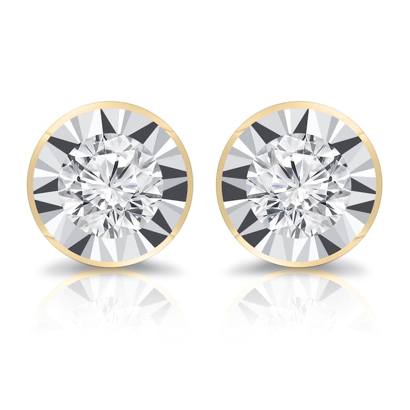 Auriya 3/8ctw Bezel-set Diamond Stud Earrings 14k Gold (G-H, VS1-VS2)