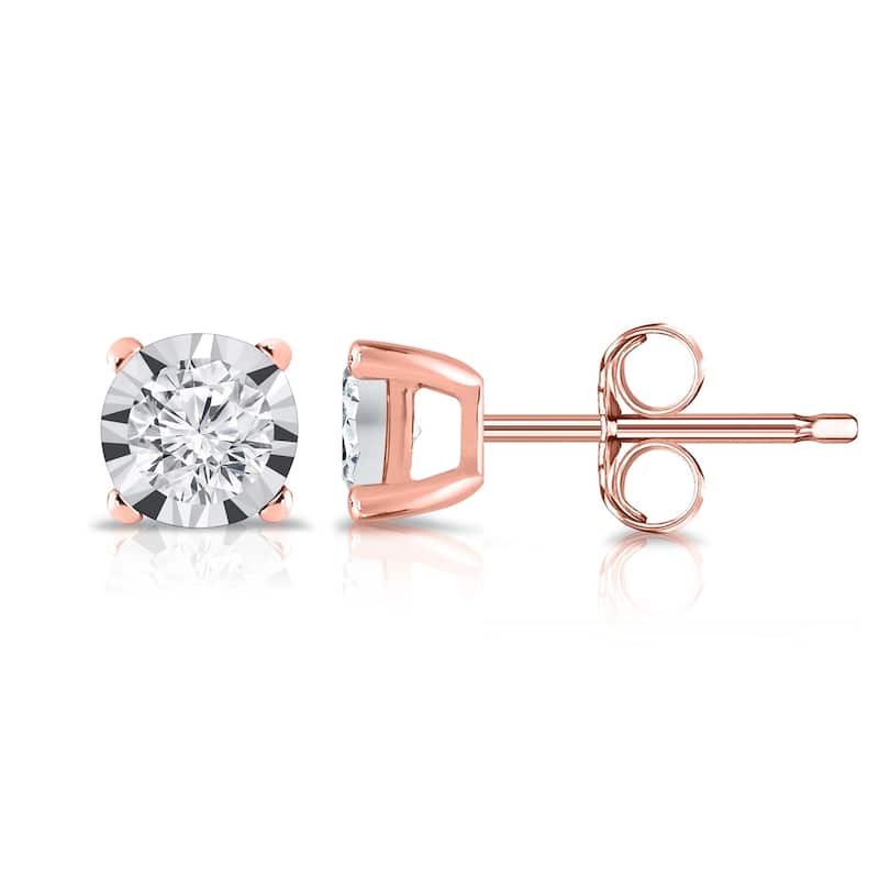 Auriya 1/6ctw Round Diamond Stud Earrings VS Miracle Baskets 14k Gold (G-H, VS1-VS2)