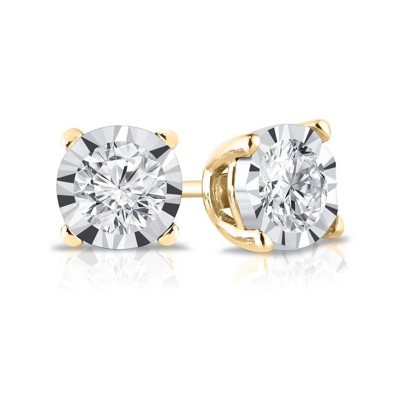 Auriya 1/6ctw Round Diamond Stud Earrings VS Miracle Baskets 14k Gold (G-H, VS1-VS2)