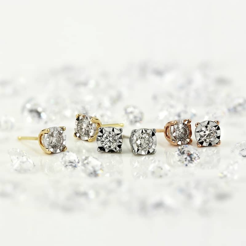 Auriya 1/6ctw Round Diamond Stud Earrings VS Miracle Baskets 14k Gold (G-H, VS1-VS2)