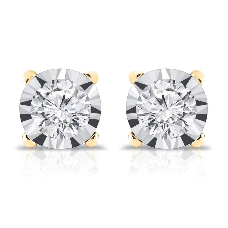 Auriya 1/6ctw Round Diamond Stud Earrings VS Miracle Baskets 14k Gold (G-H, VS1-VS2)