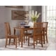 preview thumbnail 1 of 4, 30x48 Dining Table with 4 Mission Chairs - Pecan- 5 Piece Set