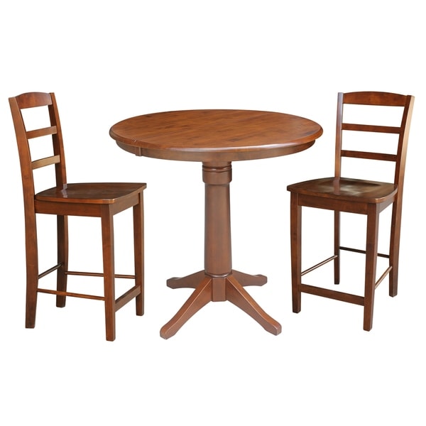 shop round counter height dining table madrid stools espresso piece set free shipping today