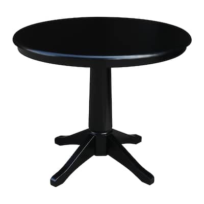 36" Round Top Pedestal Dining Table - Black