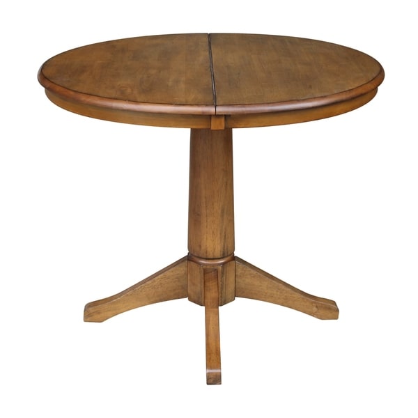 36 inch round pedestal dining table with leaf