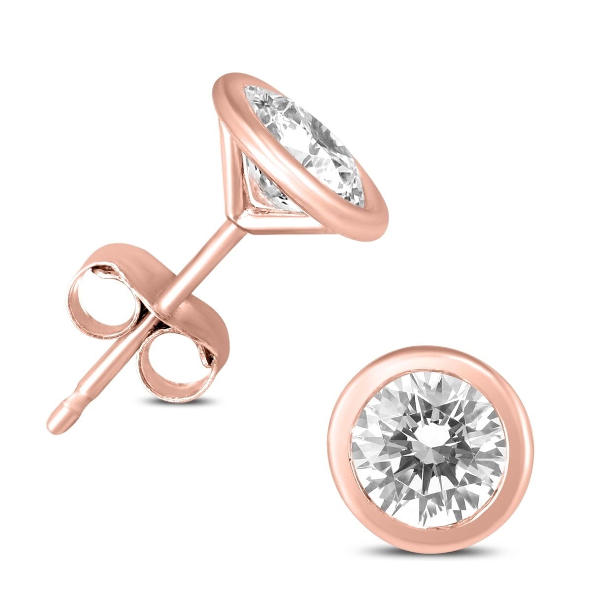 rose gold stud earrings set