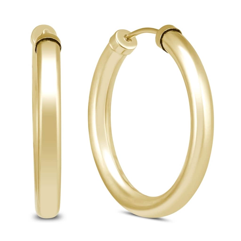 Marquee Jewels 24MM 14K Yellow Gold Filled Endless Hoop Earrings (3mm Gauge)