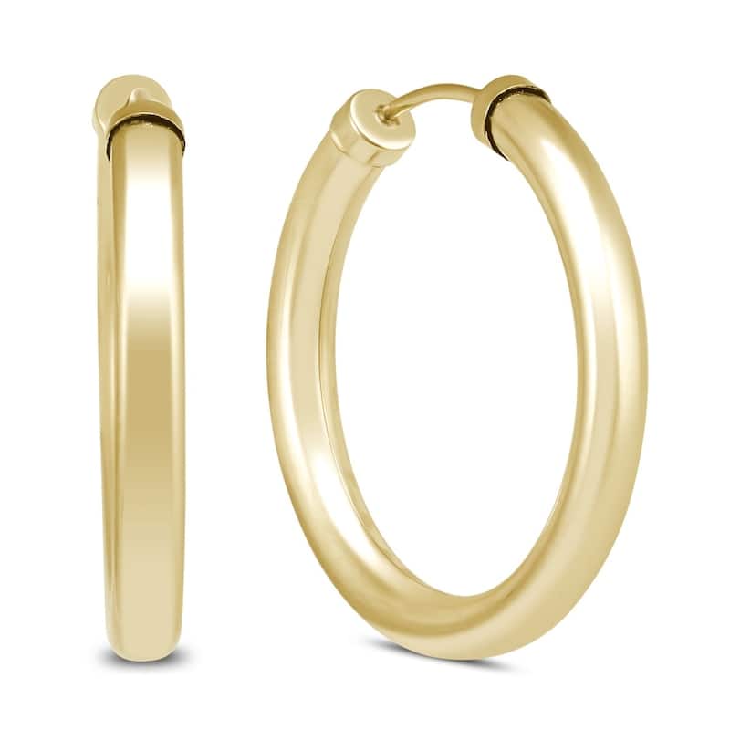 Marquee Jewels 24MM 14K Yellow Gold Filled Endless Hoop Earrings (3mm Gauge)
