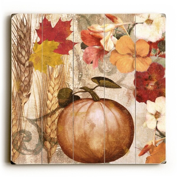 Pumpkin - Planked Wood Wall Decor by ArtLicensing