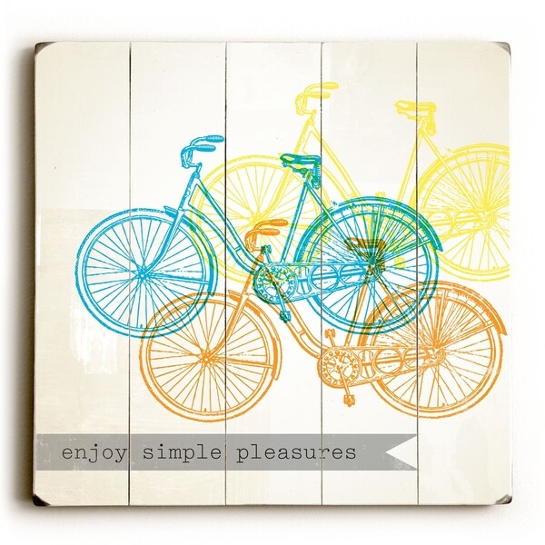Enjoy simple pleasures - Planked Wood Wall Decor by Stella Bradley