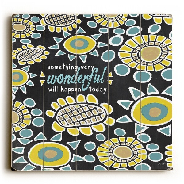 Something Very Wonderful - Planked Wood Wall Decor by Lisa Weedn