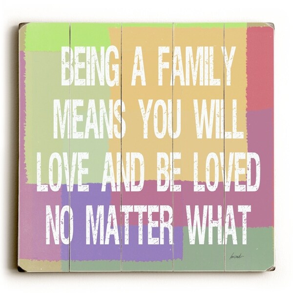 Being a Family - Planked Wood Wall Decor by Lisa Weedn