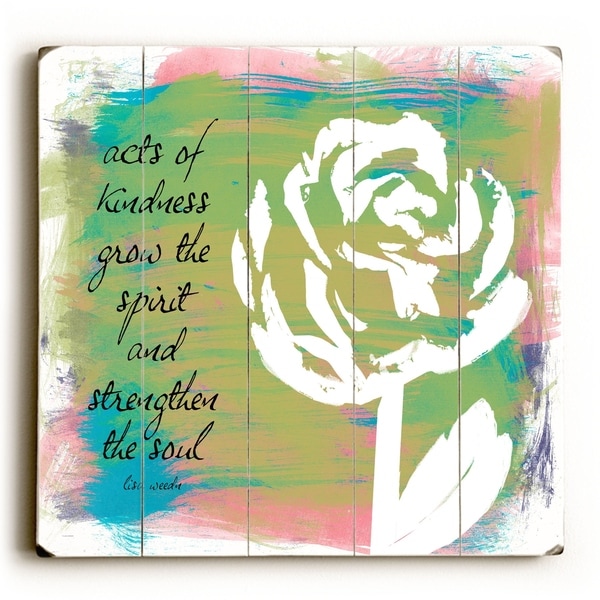 Acts of Kindness - Planked Wood Wall Decor by Lisa Weedn