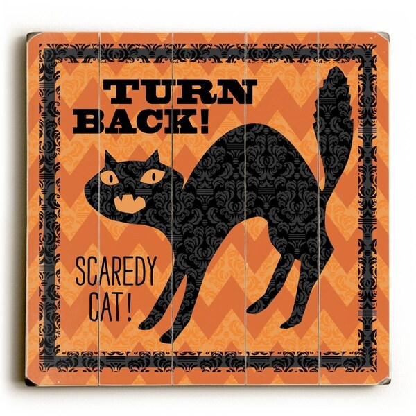 Spooky - Cats - Planked Wood Wall Decor by Donna Brady
