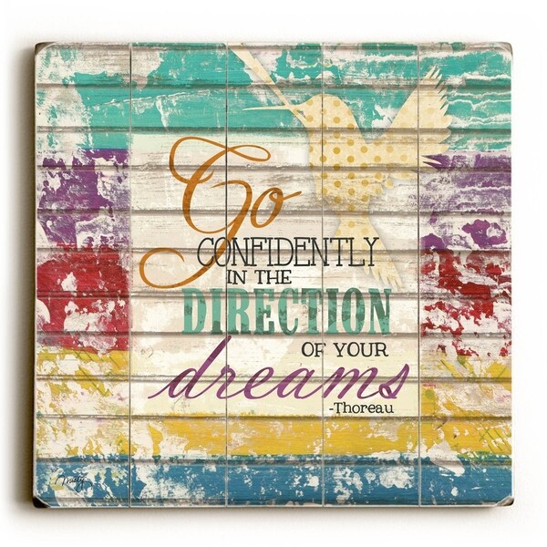Go Confidently - Planked Wood Wall Decor by Misty Diller