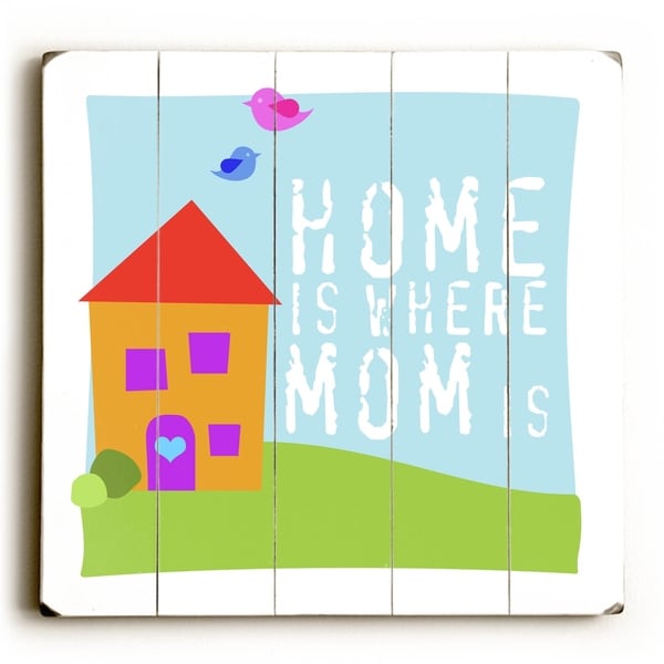 Mom is - Planked Wood Wall Decor by Misty Diller