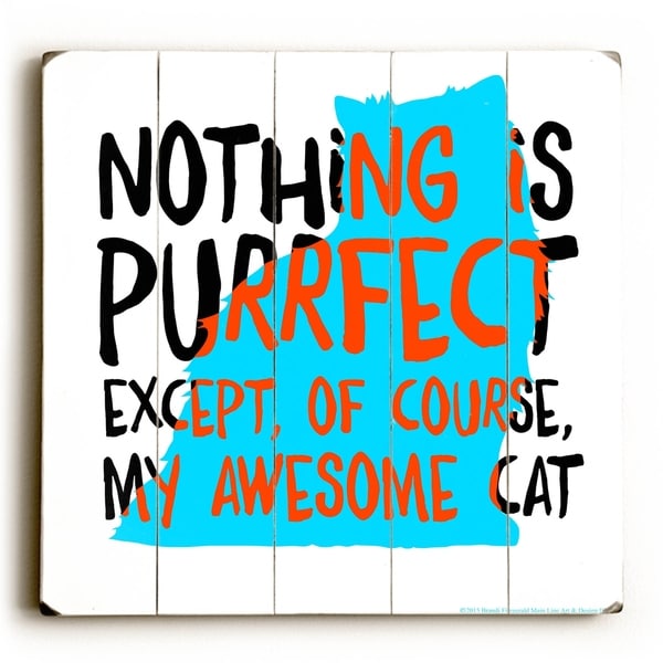 Cat Purrrrfect - Planked Wood Wall Decor by Mainline Art