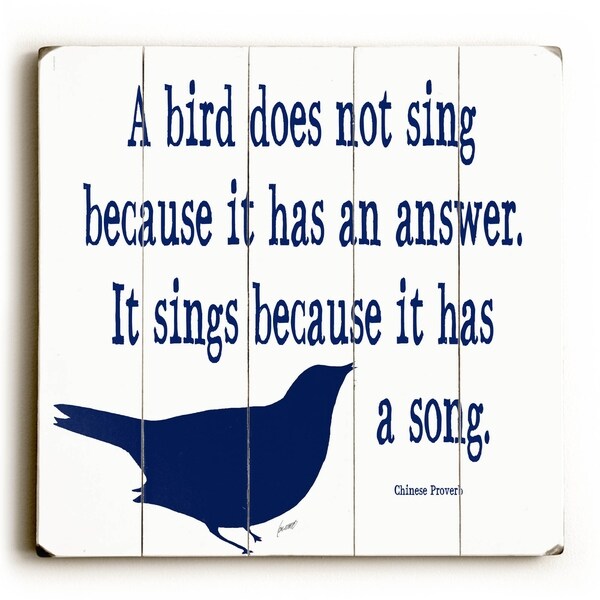 It Has A Song - Planked Wood Wall Decor by Lisa Weedn