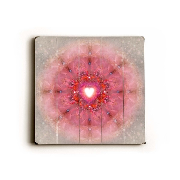 Kaleidoscope Heart - Planked Wood Wall Decor by Krista Raak