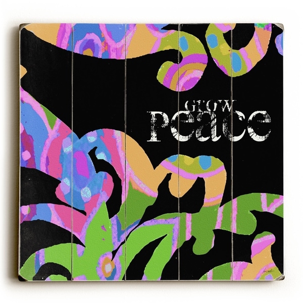 Grow Peace - Planked Wood Wall Decor by Lisa Weedn