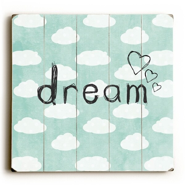 Dream - Planked Wood Wall Decor by Misty Diller