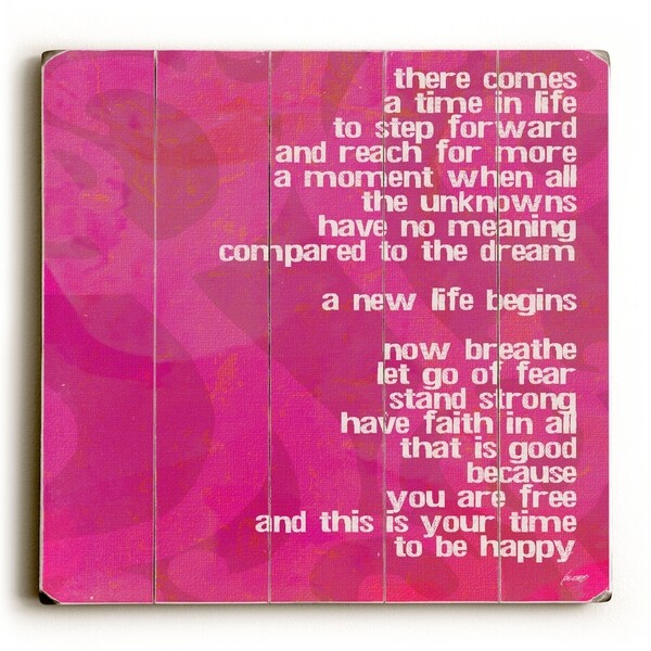 Time To Be Happy - Planked Wood Wall Decor by Lisa Weedn