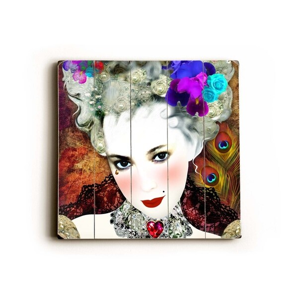 Peacock Stare - Planked Wood Wall Decor by Krista Raak