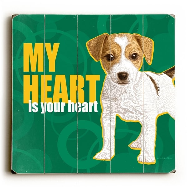 My Heart - Planked Wood Wall Decor by Kate Ward Thacker